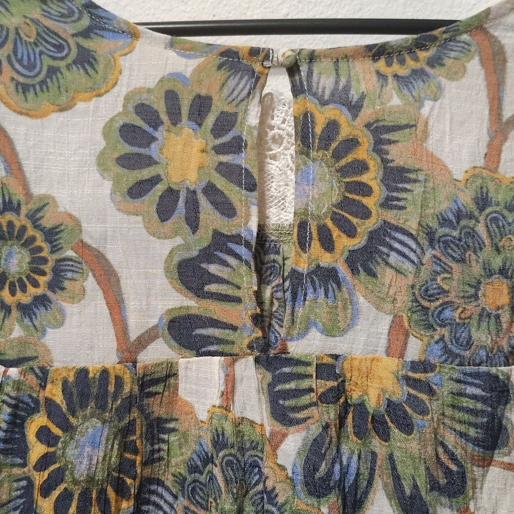 Zac & Rachel Multicolor Floral Blouse with Lace‎ Accents Size M - Picture 9 of 11